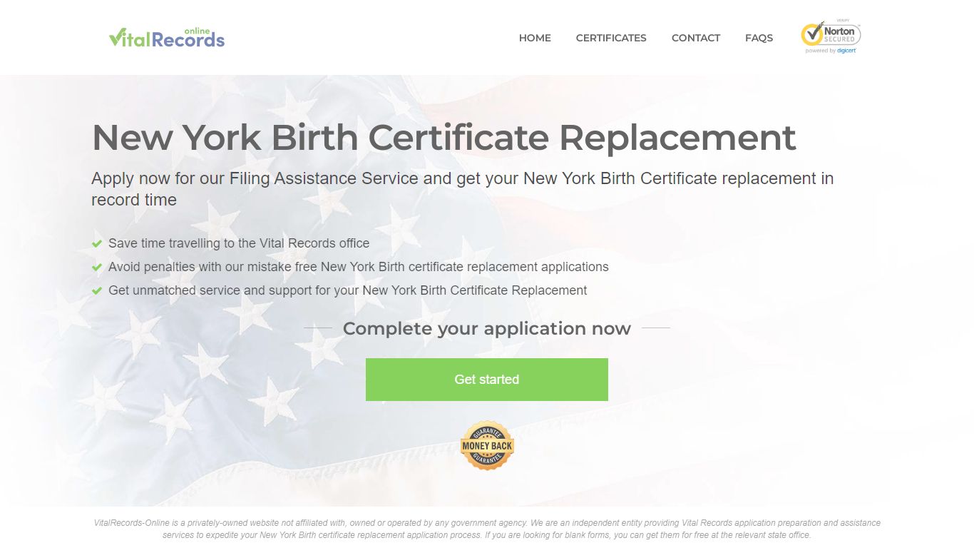 New York birth Certificate replacement - VitalRecords-Online